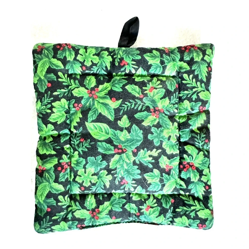 VINTAGE FRANCO Christmas Cat Country Cottage HOT PAD POTHOLDER